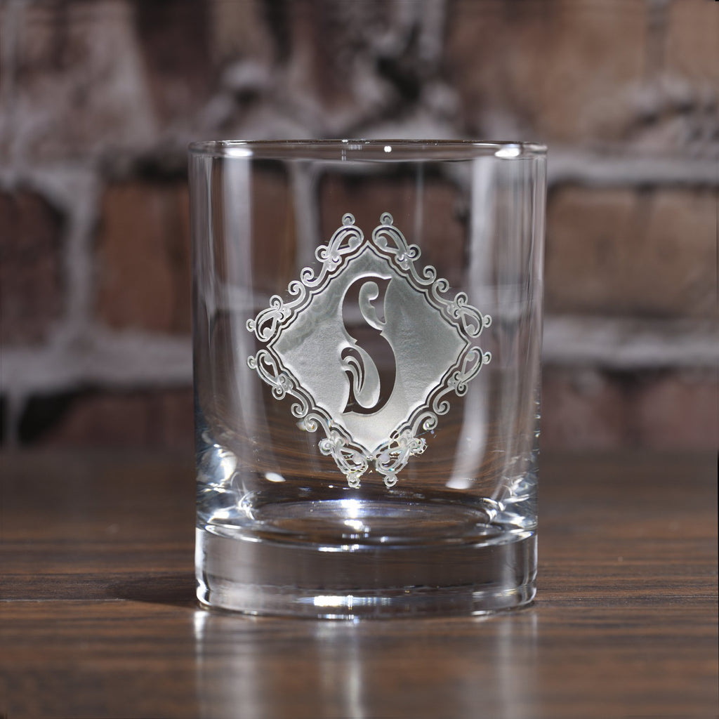 monogram whiskey glasses