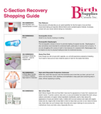 Cesarean recovery supplies