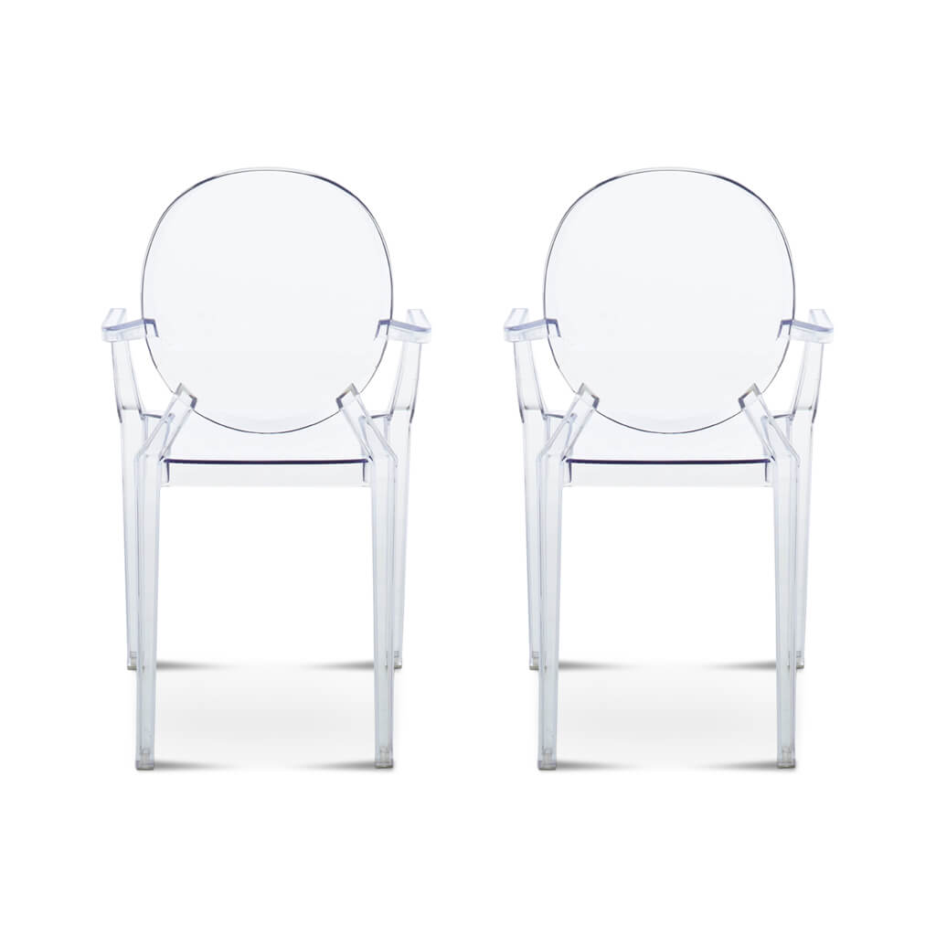 set of two ghost armchairs louis