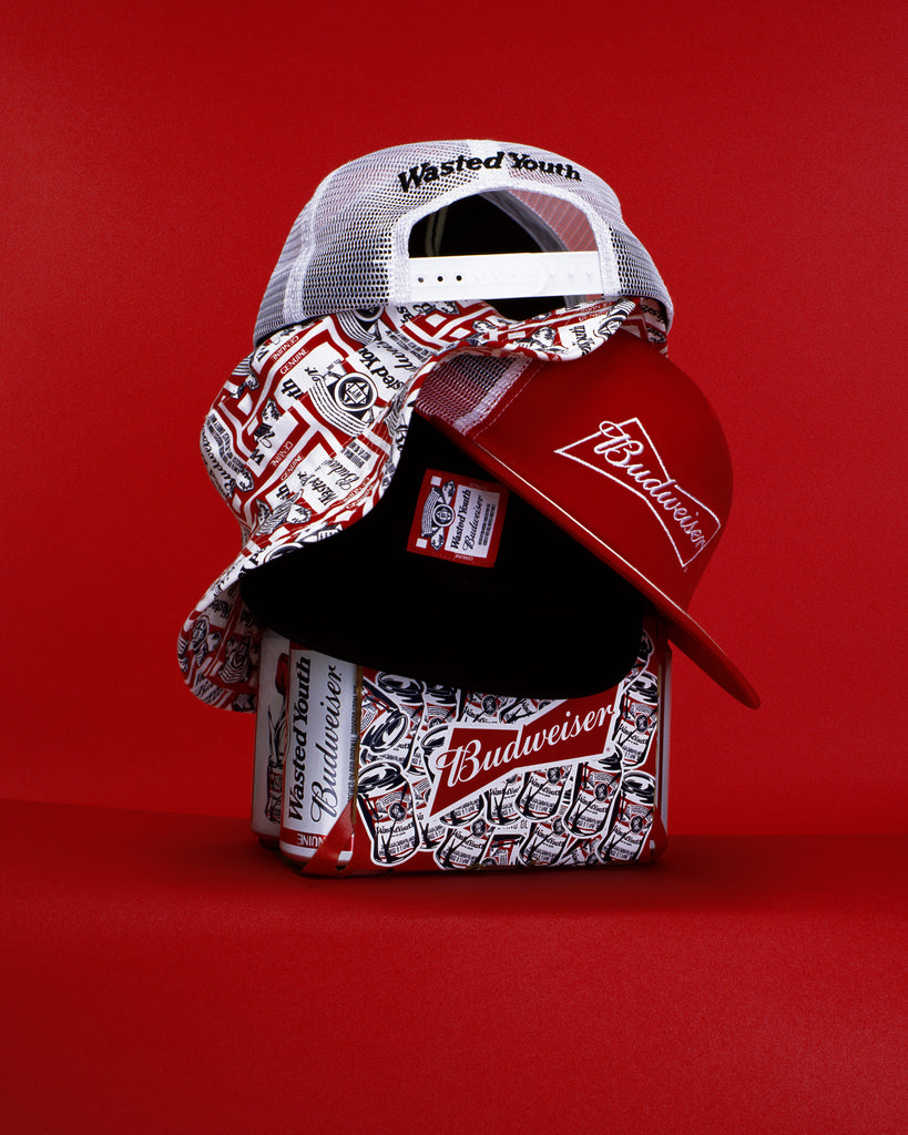 WYxBW MESH CAP 赤 Budweiser Wasted Youth