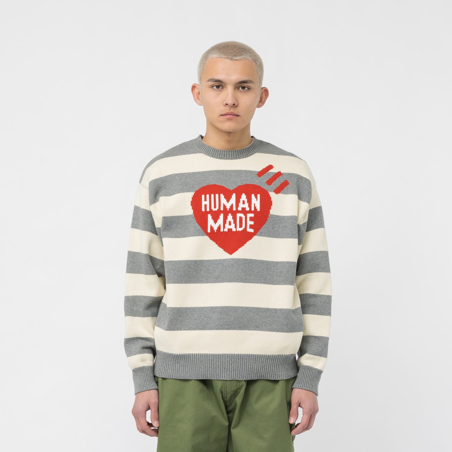 HUMAN MADE Striped Heart Knit Sweater