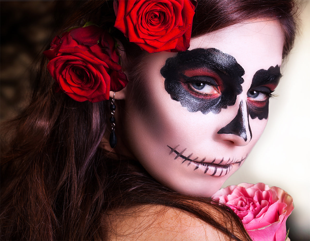 Day of The Dead Woman with Sugar Skull Face Paint - High Detail HD Air ...