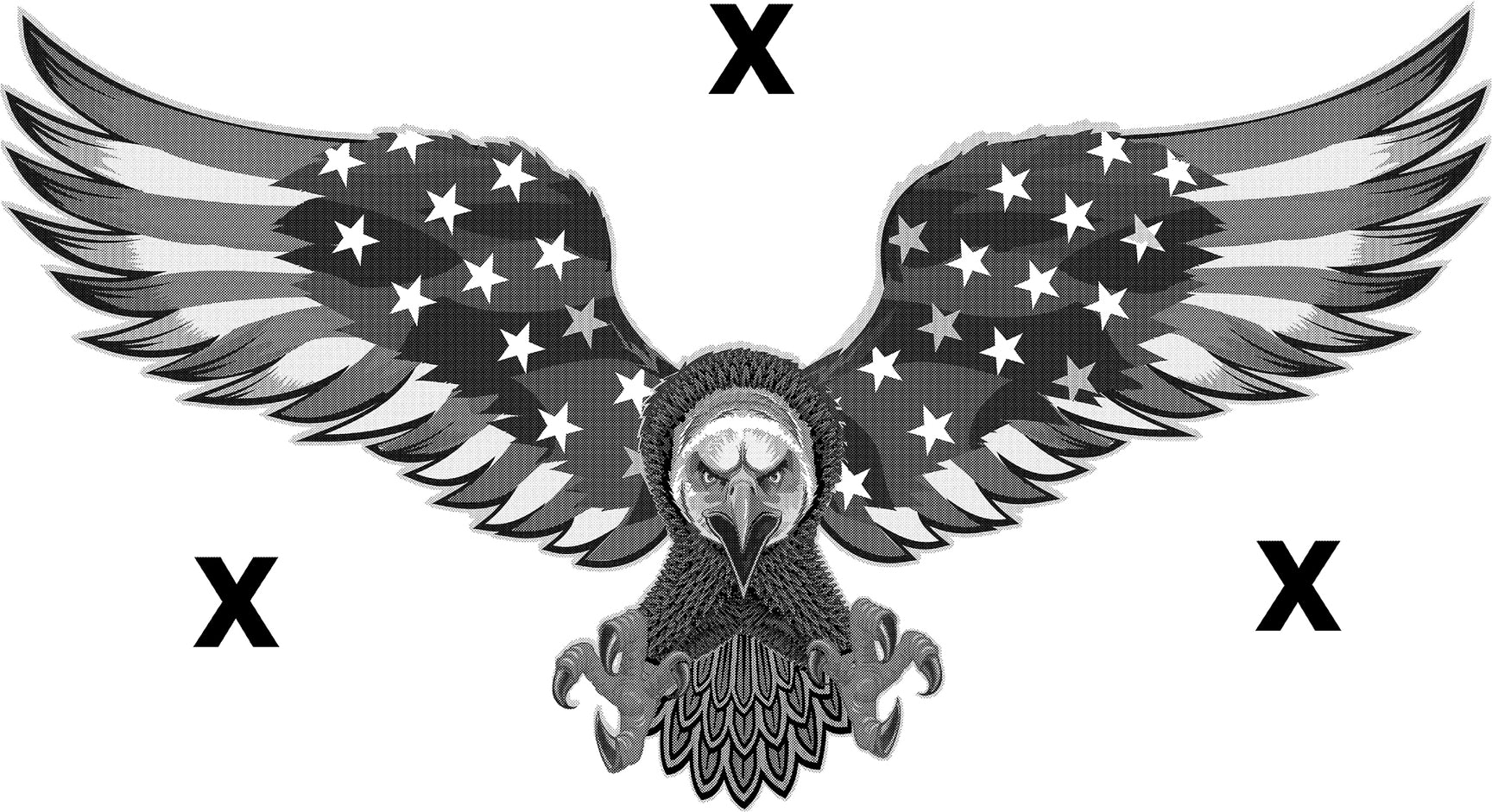 American Eagle With The American Flag Wings Bald Eagle High Detail Hd Stencils Llc 4900