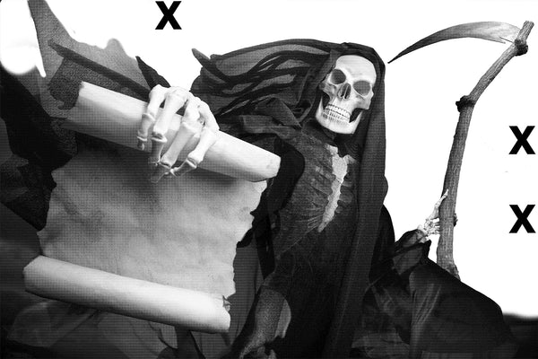 Grim reaper holding the scroll of death - Airbrush stencil – HD