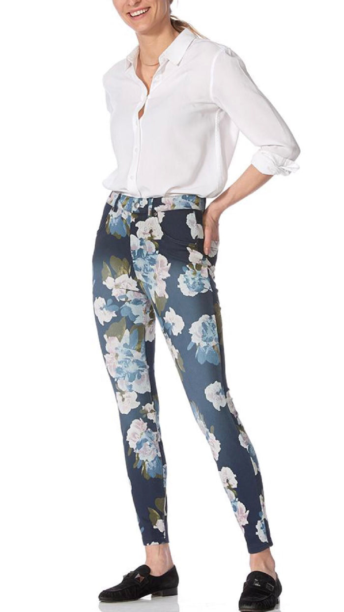 HUE Tuscan Floral Ultra Soft Denim High Waist Leggings