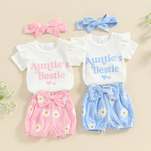 Auntie's Bestie Daisy Flower Outfit - Bitsy Bug Boutique