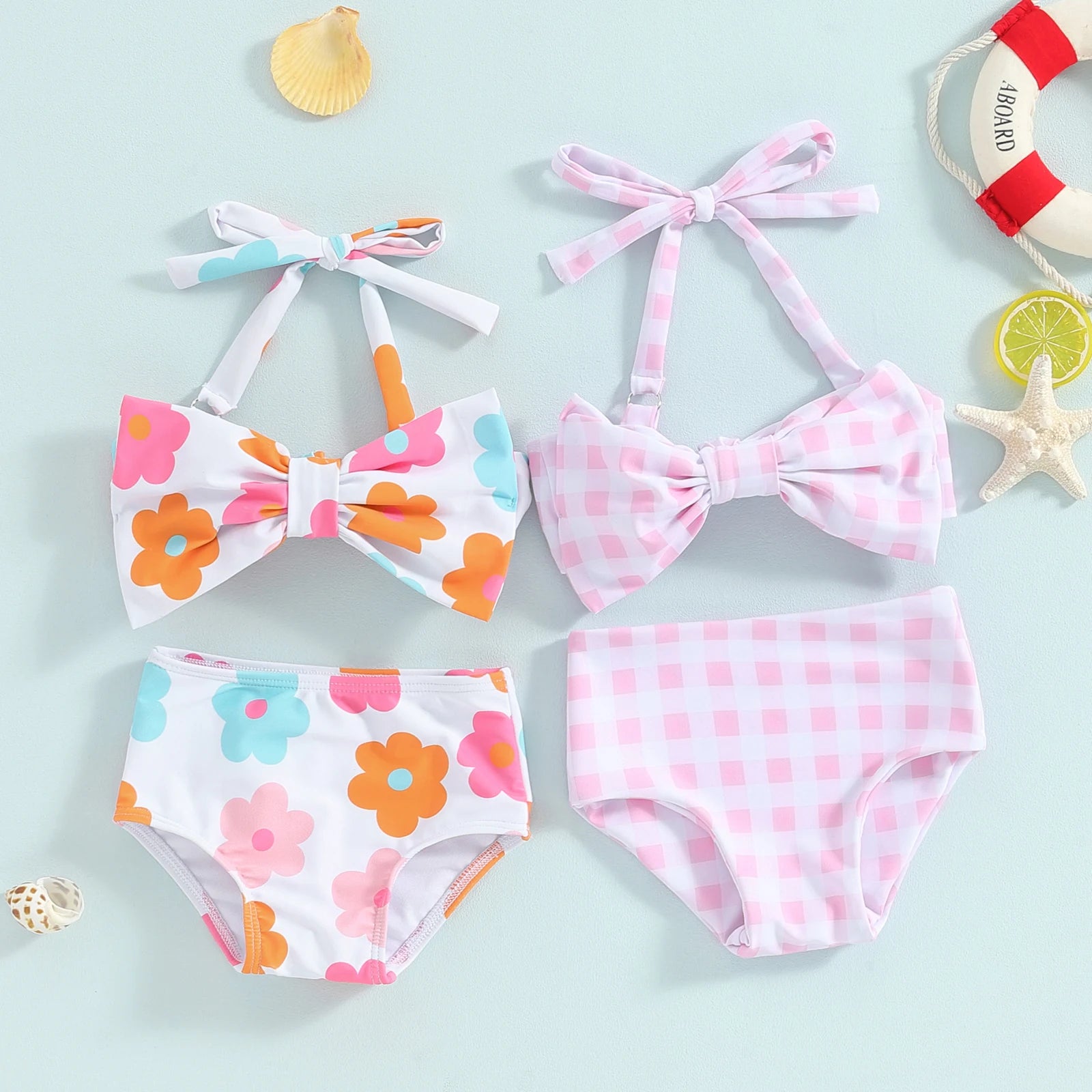 Patterned Bow Baby Bikini