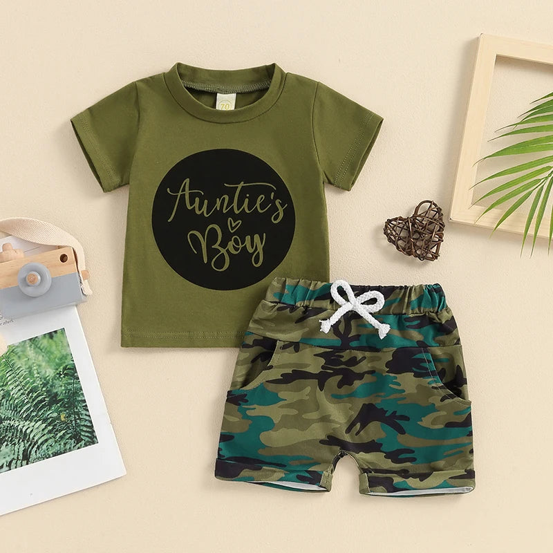 Auntie's Boy Camouflage T-shirt & Shorts