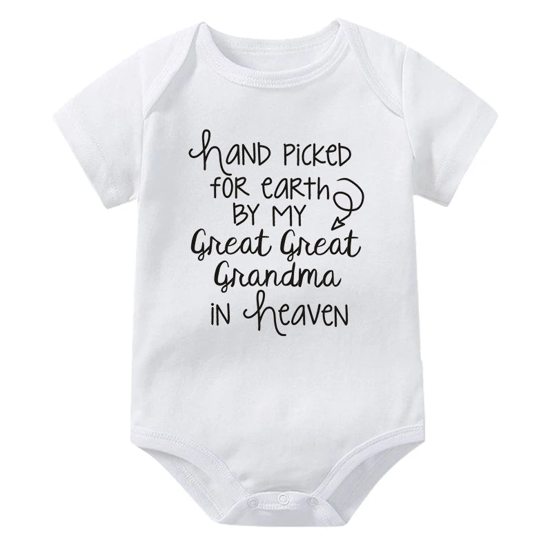 Hand Picked for Earth By My Great Great Grandma in Heaven Onesie