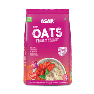 ASAP Fruitzy Instant Oatmeal 1 kg with Fruits, Jaggery & Dates Powder | High on fibre and helps reduce cholesterol | 100% Whole Grains | 100% Natural | No Maltodextrin, artificial flavor's or preservatives