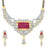 Pissara Exceptional Gold And Rhodium Plated Ruby CZ Mangalasutra Set For Women