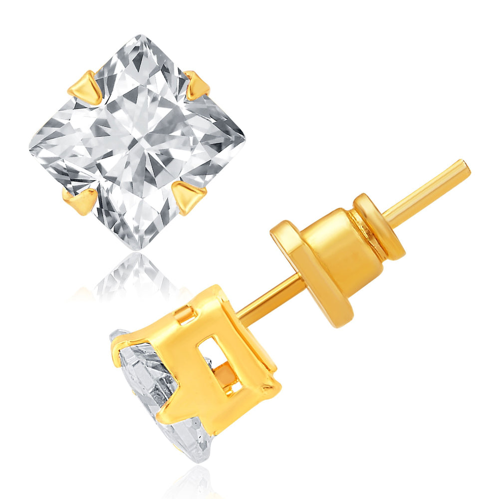 Pissara Fabulous Gold and Rhodium Plated CZ Earrings For Women-1