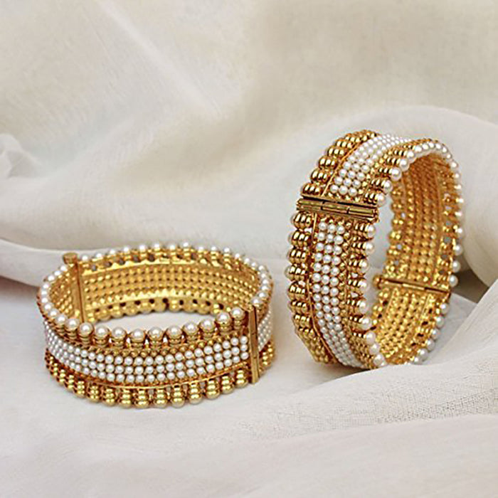 Sukkhi Pretty Gold Plated Pearl Bangles 