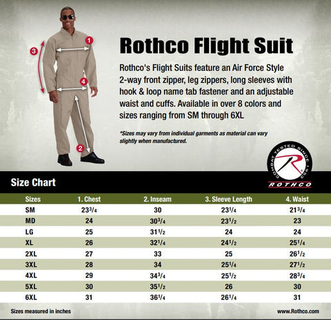 Rothco M65 Size Chart