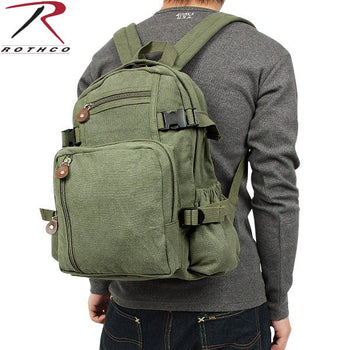 rothco vintage canvas compact backpack