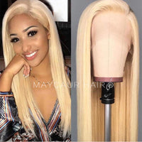 613 Blonde Color Full Lace Human Hair Wig Silky Straight Full Lace