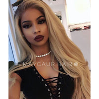 18 Blonde Ombre Color Long Straight Hair Glueless Wig With