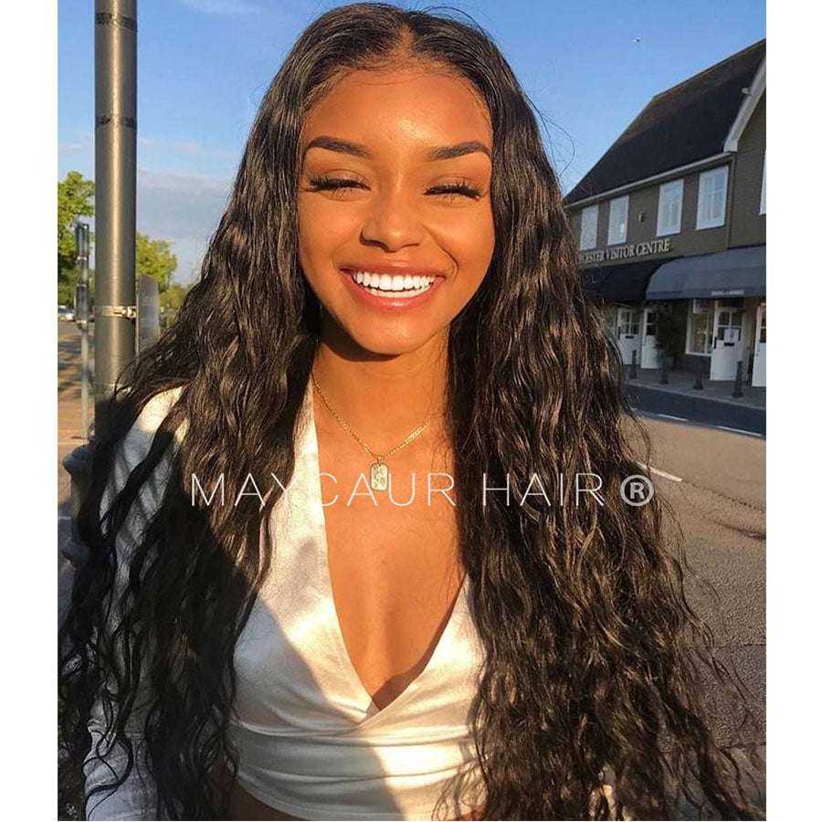 Long Black Curly Hair Glueless Lace Wig Loose Wave ...