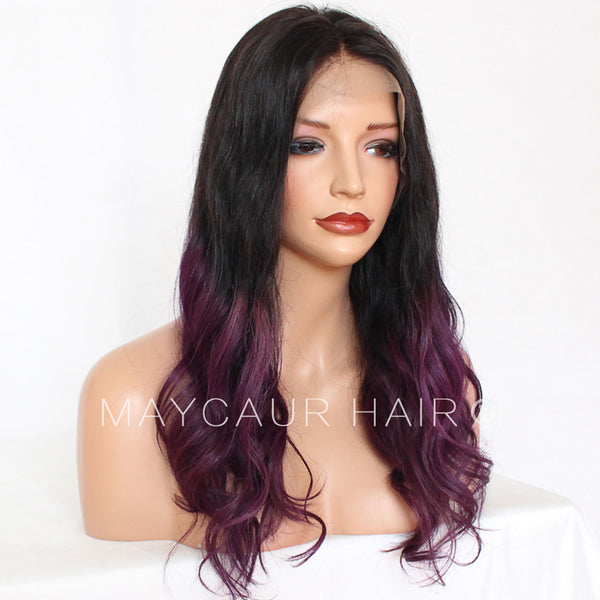 purple ombre human hair wig