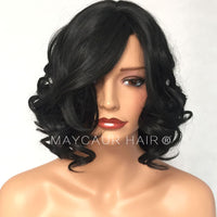 Synthetic None Lace Wigs Black Short Bob Hair Wig Glueless