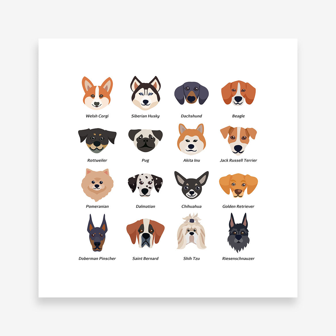 dog-breeds-4-poster-print-dog-wall-art-dog-art-print-animal