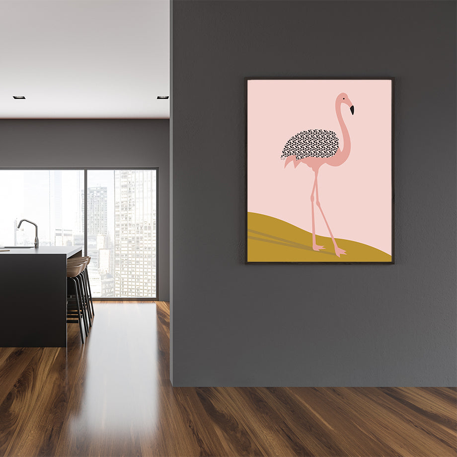 flamingo art print