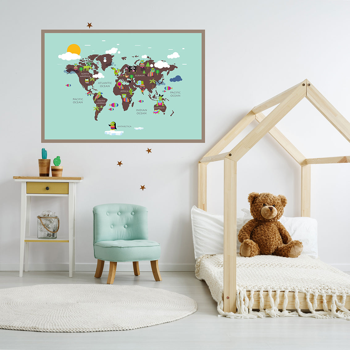 world map poster for kids