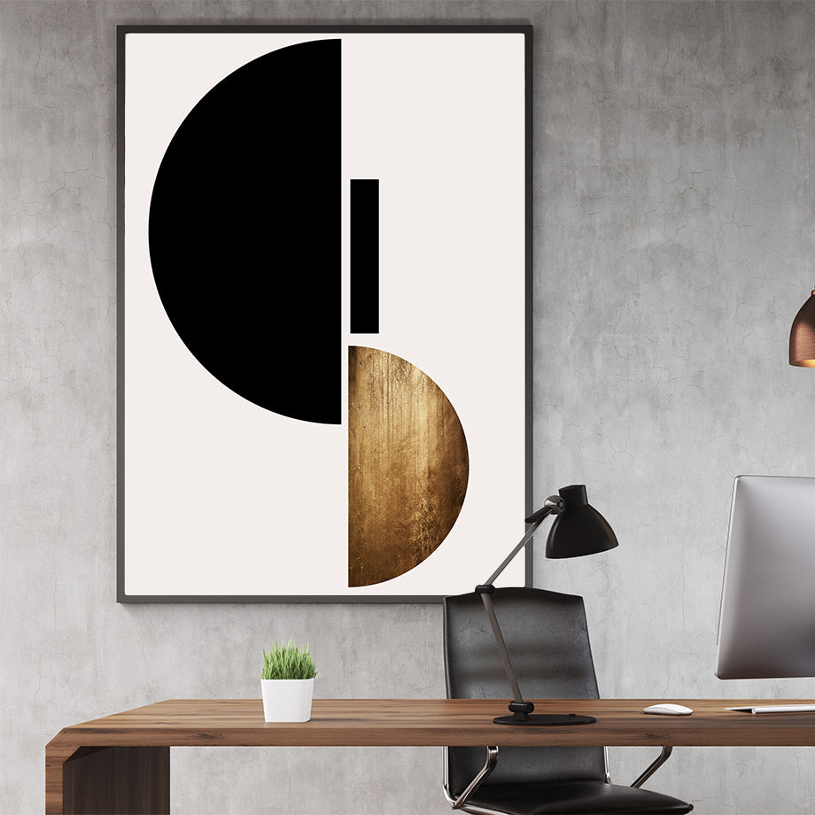 Shape  Poster Print | Geometric wall art print | Gold posters UK –  