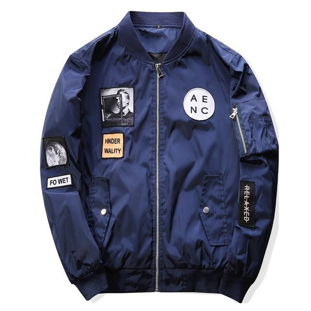Streetwear Bomber Jacket Retro Patch Designs Old School Cool coat ...