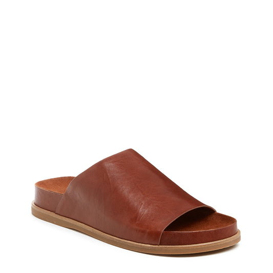 Men's criss-cross slide sandals with arch support. Colour: brown. Size: 8