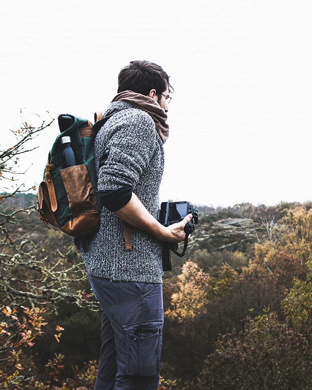 l'étudiant Sac à dos roll top 1 compartiment noir pas cher 