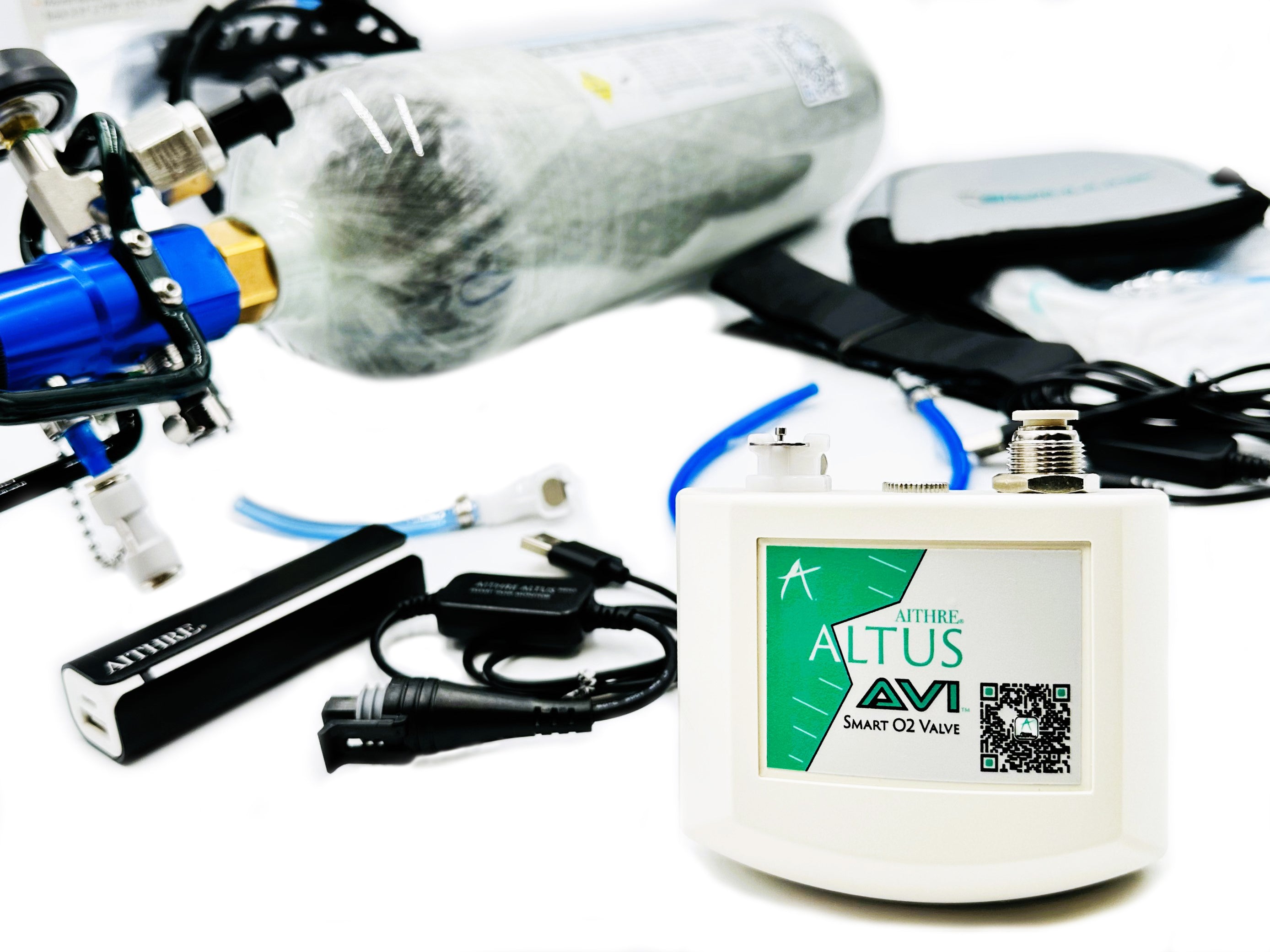 Altus Meso Portable Oxygen Tank Pressure Monitor - With iOS App - Blac