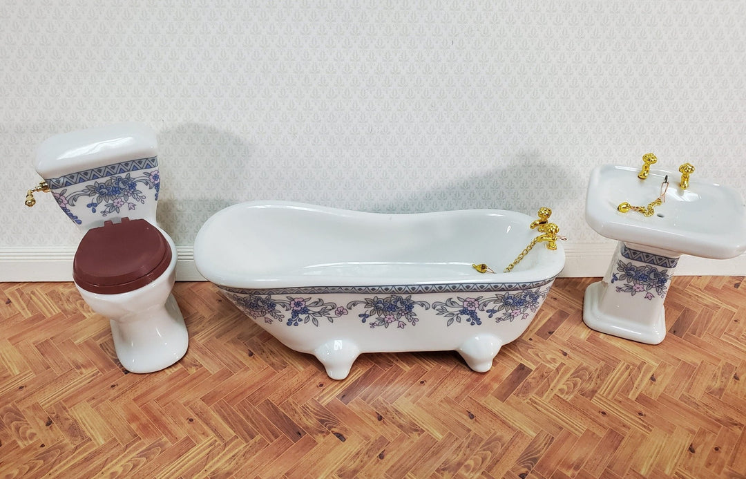 Dollhouse Bathroom Miniature Toilet Furniture Accessories Vintage British  Victorian Style Porcelain Toilet Mini House Ornament Scene
