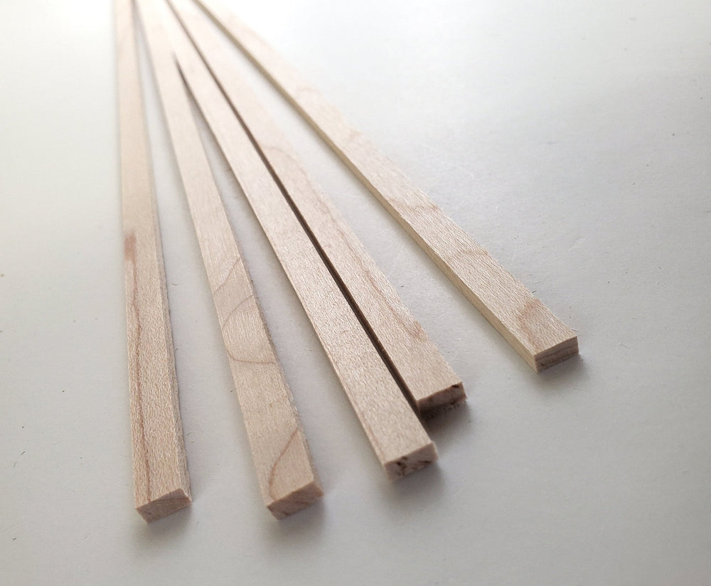 Cherry Wood Strips 5 Pieces 1/16 X 1/4 X 18 Long Crafts Models Miniatures 