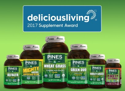 Delicious Living announces Pines won the 2017 Delicious Living Supplement Award for the highest quality, purity, efficacy & innovation of any superfood.