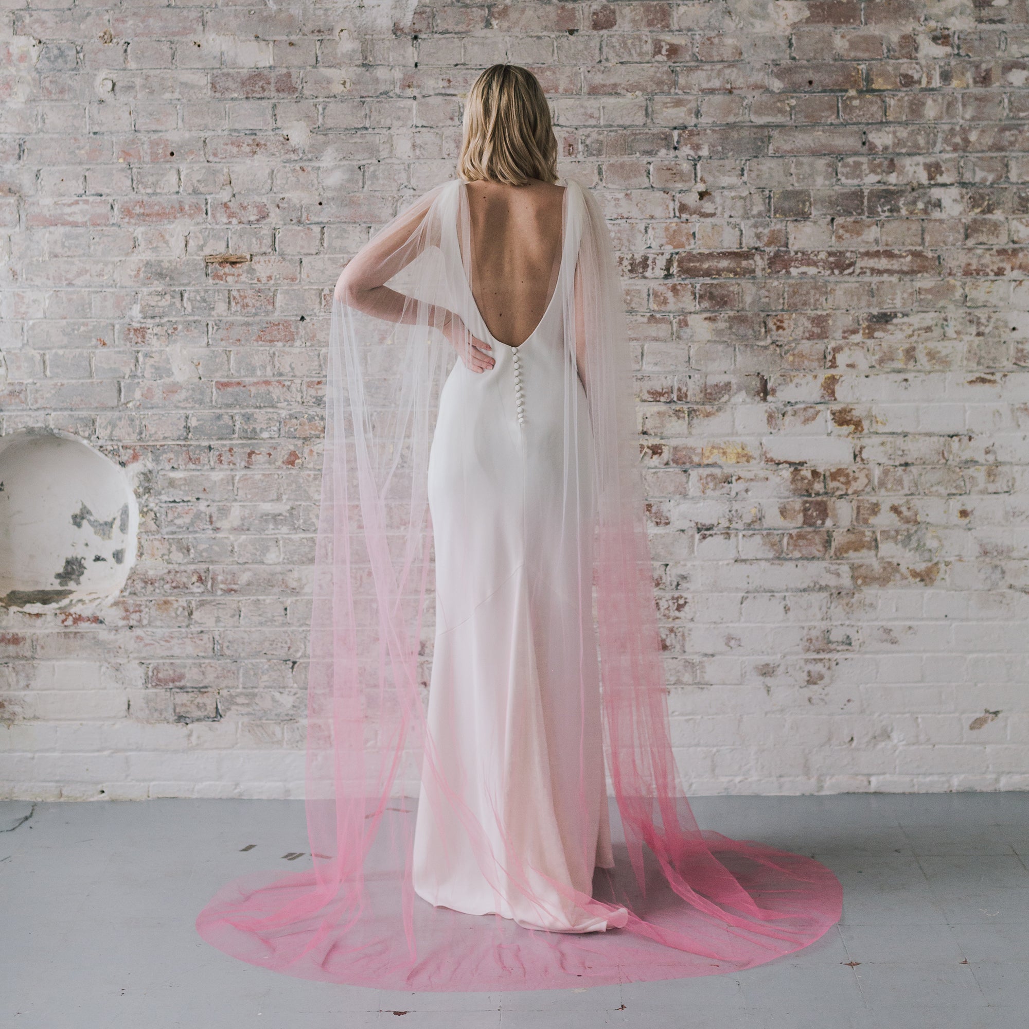 Ombre Dreams Dip Dye Bridal Cape Crown And Glory