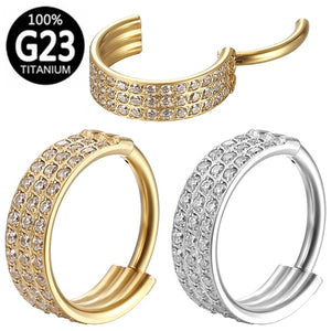 Luxury G23 Titanium Hinged Huggie Hoop Rings - LaurenNichole 