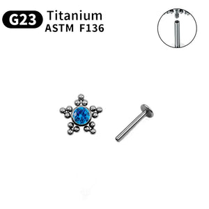 Luxury Titanium Opal Piercing Stud Nose / Earrings 6 Styles - LaurenNichole 