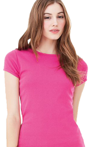 Pink women's fitted t-shirt