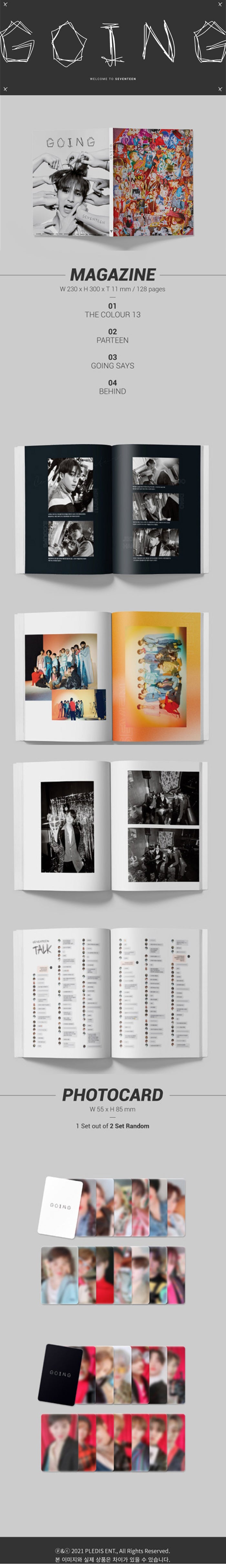 세븐틴 | seventeen magazine [ going ] + 1 photocard set
