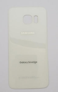 Compatible With Galaxy S6 EDGE Battery Cover Glass Housing Rear back Door ( White )