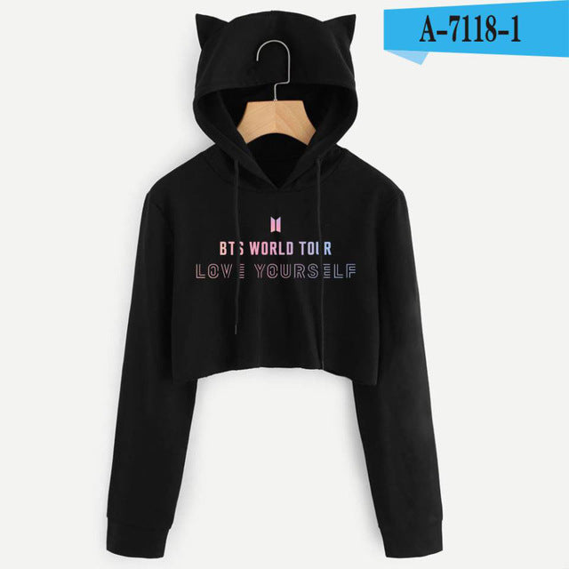 Bts Kittie Hoodie Crop Top Httpbubbletea - bts rainbow roblox