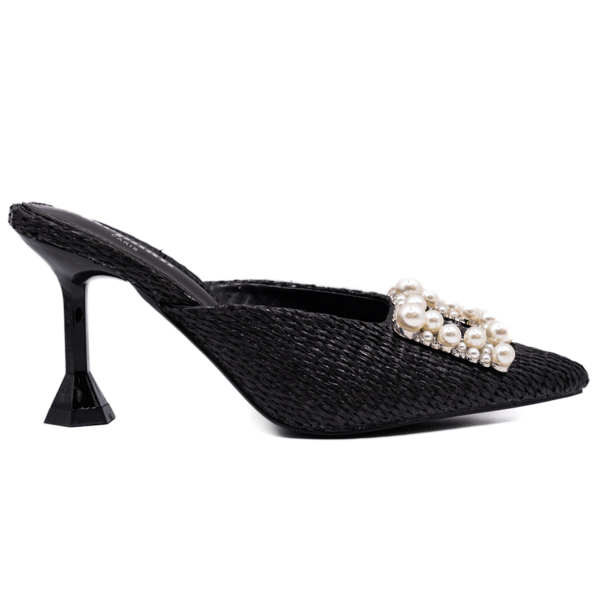 Pearl Buckle Kitten Heels