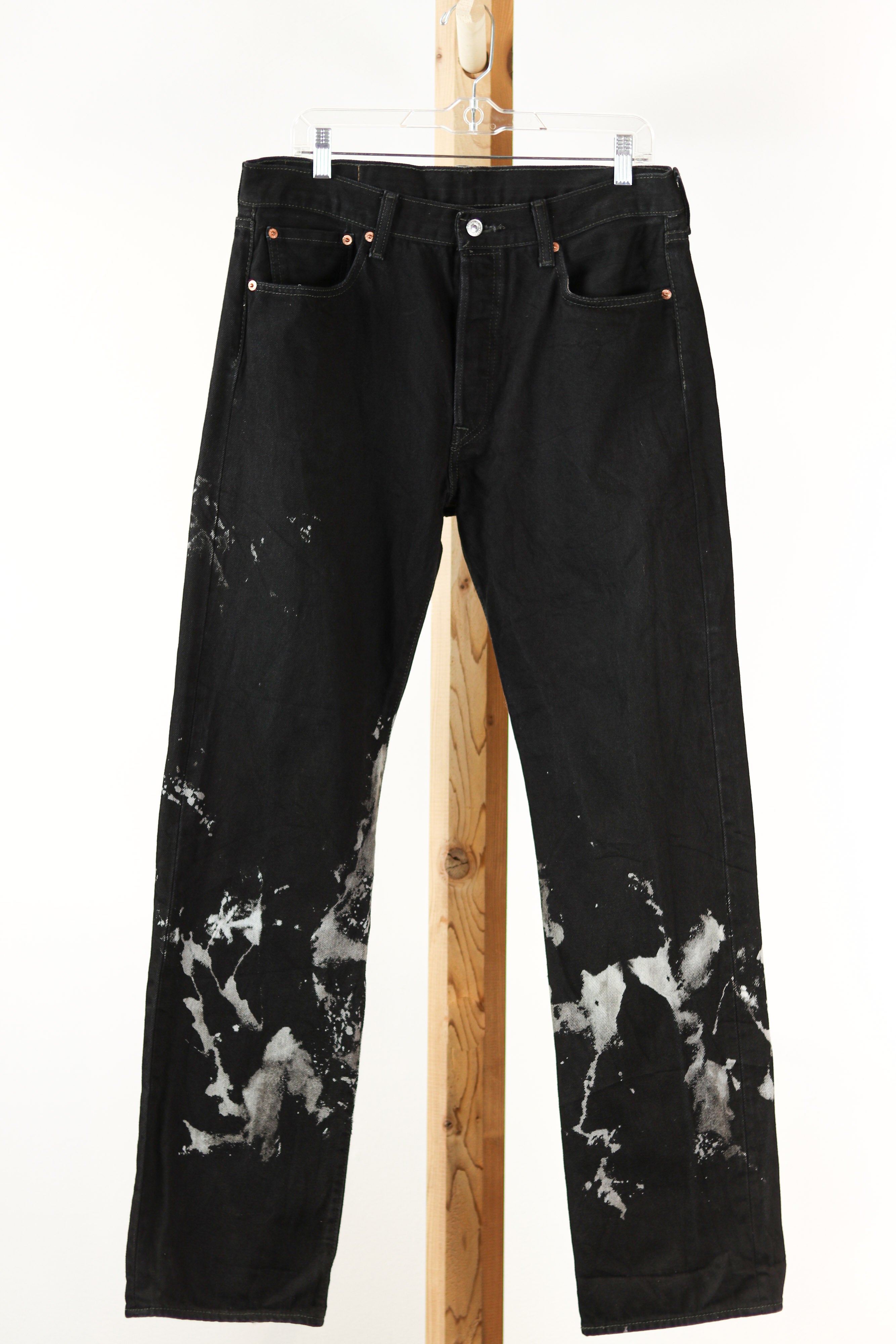 Vintage Acid Washed Levi's 501 Jeans in Black Denim | 1990s – Vagabond  Collectibles