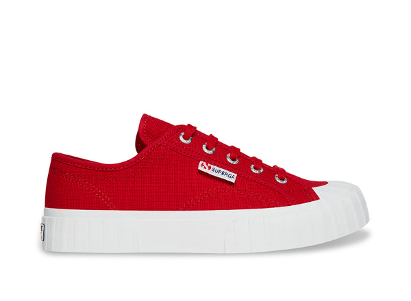 superga red platform sneakers