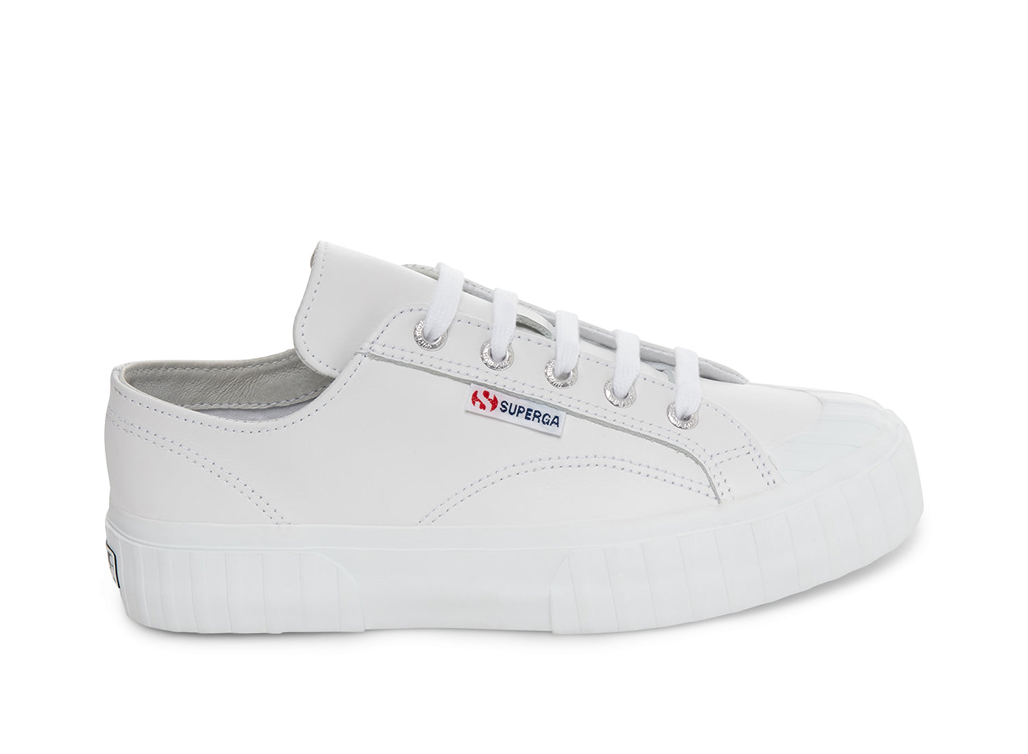 white leather platform supergas