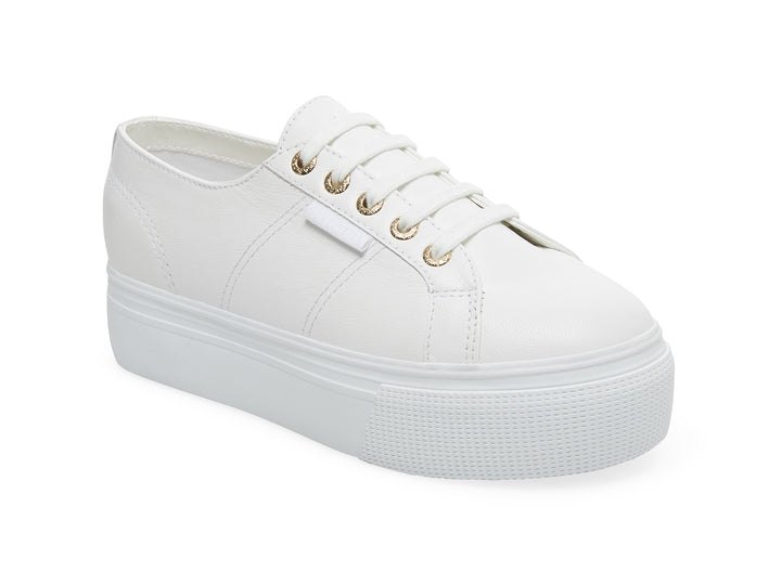 superga 275 leather trainers in white