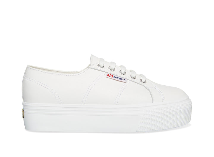 white leather platform superga