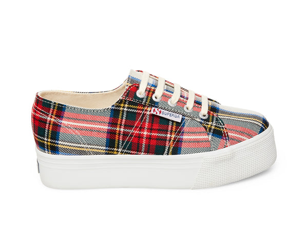 plaid platform sneakers