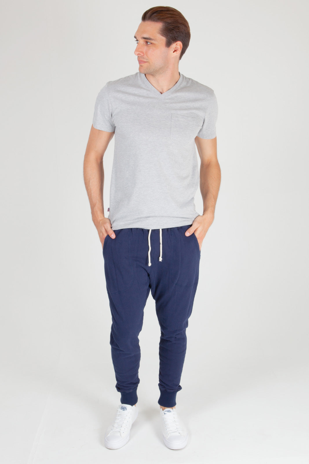 polo shirt with jogging pants